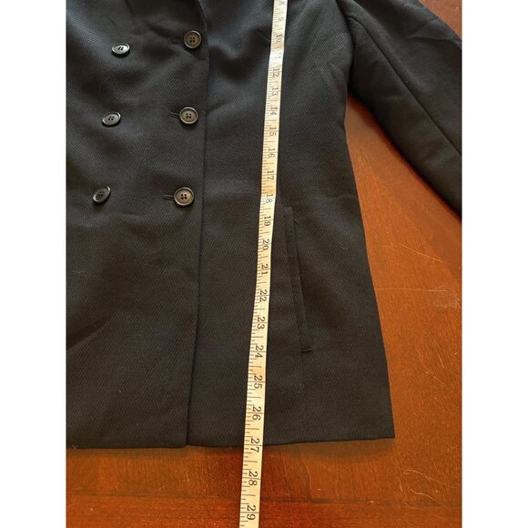 Ann Taylor LOFT Double-Breasted Virgin Wool Blazer Black Women’s Size 8 - Picture 9 of 11